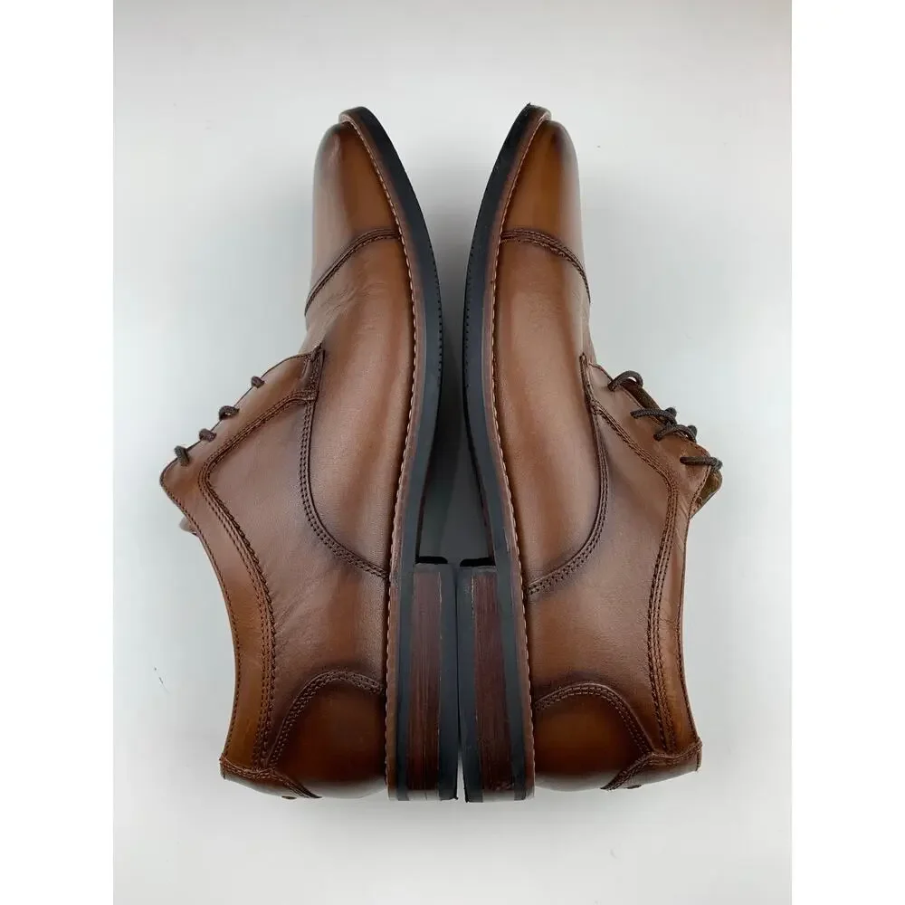 Nunn Bush Westfield Oxford Dress Shoes Brown Leather Cap Toe Comfort Gel Mens 12
